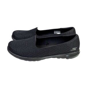 Skechers Go Walk Shoes Womens 8 Wide Black Slip On Lite Sweet Gal 136012W